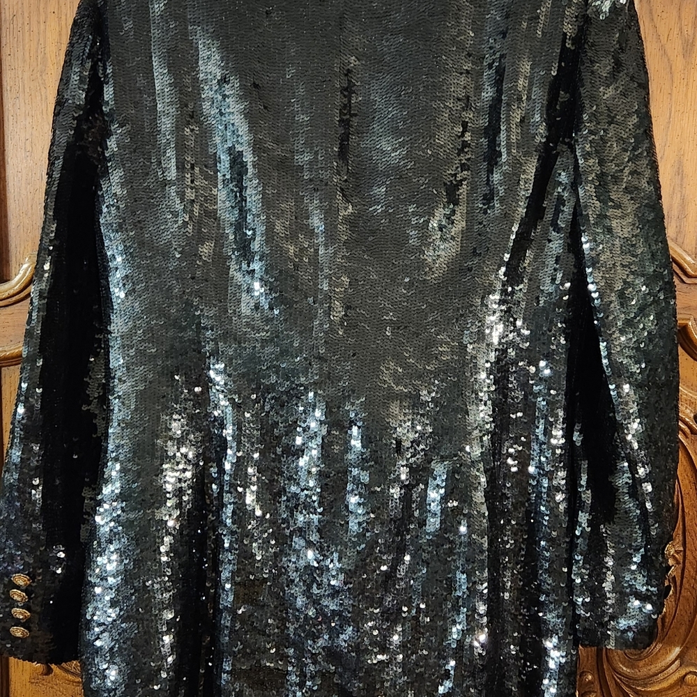 VintageBlack and Gold Sequin Blazer - Picture 4 of 16
